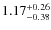 $\rm 1.17^{+0.26}_{-0.38}$