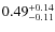 $\rm0.49^{+0.14}_{-0.11}$