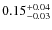 $\rm0.15^{+0.04}_{-0.03}$