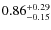 $\rm0.86^{+0.29}_{-0.15}$