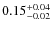 $\rm0.15^{+0.04}_{-0.02}$