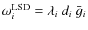 $\omega_i^{\rm LSD}=\lambda_i ~ d_i ~ \bar g_i$