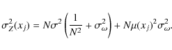 \begin{displaymath}\sigma_Z^2(x_j) = N \sigma^2 \left( \frac{1}{N^2} + \sigma_\omega^2 \right) + N\mu(x_j)^2 \sigma_\omega^2.
\end{displaymath}