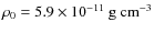 $\rho_0 = 5.9\times 10^{-11}~\rm g~cm^{-3}$