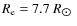 $R_{\rm e}=7.7~R_{\hbox{$\odot$ }}$
