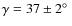 $\gamma=37\pm2\hbox{$^\circ$ }$