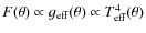 $F(\theta) \propto g_{\rm eff}(\theta) \propto T_{\rm eff}^4(\theta)$