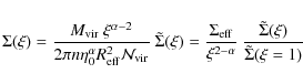 \begin{displaymath}\Sigma(\xi) = \frac{M_{\rm vir} \ \xi^{\alpha - 2}}{2 \pi n
\...
... \alpha}}\
\frac{\tilde{\Sigma}(\xi)}{\tilde{\Sigma}(\xi = 1)}
\end{displaymath}
