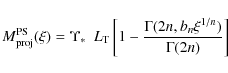 \begin{displaymath}M_{\rm proj}^{\rm PS}(\xi) = \mbox{$\Upsilon_{*}$ }\ L_{\rm T...
...ft [ 1 - \frac{\Gamma(2n, b_n
\xi^{1/n})}{\Gamma(2n)} \right ]
\end{displaymath}