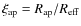 $\xi_{\rm ap} = R_{\rm ap}/R_{\rm eff}$