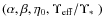 $(\alpha, \beta, \eta_0, \Upsilon_{\rm eff}/\mbox{$\Upsilon_{*}$ })$
