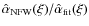 $\hat{\alpha}_{\rm NFW}(\xi)/\hat{\alpha}_{\rm fit}(\xi)$