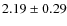 $2.19 \ {\pm} \ 0.29$
