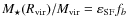 $M_{\star}(R_{\rm vir})/M_{\rm vir} = \varepsilon_{\rm SF} f_{b}$