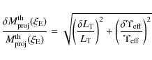 \begin{displaymath}\frac{\delta M_{\rm proj}^{\rm th}(\xi_{\rm E})}{M_{\rm proj}...
...rac{\delta \Upsilon_{\rm eff}}{\Upsilon_{\rm eff}} \right )^2}
\end{displaymath}