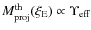 $M_{\rm proj}^{\rm th}(\xi_{\rm E}) \propto \Upsilon_{\rm eff}$