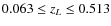 $0.063 \le z_L \le 0.513$