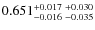 $0.651_{-0.016 \ -0.035}^{+0.017 \ +0.030}$
