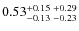 $0.53_{-0.13 \ -0.23}^{+0.15 \ +0.29}$