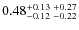 $0.48_{-0.12 \ -0.22}^{+0.13 \ +0.27}$