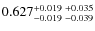 $0.627_{-0.019 \ -0.039}^{+0.019 \ +0.035}$