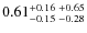 $0.61_{-0.15 \ -0.28}^{+0.16 \ +0.65}$