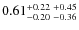 $0.61_{-0.20 \ -0.36}^{+0.22 \ +0.45}$