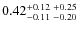 $0.42_{-0.11 \ -0.20}^{+0.12 \ +0.25}$