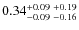 $0.34_{-0.09 \ -0.16}^{+0.09 \ +0.19}$