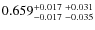 $0.659_{-0.017 \ -0.035}^{+0.017 \ +0.031}$