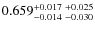 $0.659_{-0.014 \ -0.030}^{+0.017 \ +0.025}$