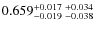 $0.659_{-0.019 \ -0.038}^{+0.017 \ +0.034}$