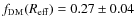 $f_{\rm DM}(R_{\rm eff}) = 0.27 \pm 0.04$