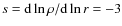 $s = {\rm d}\ln{\rho}/{\rm d}\ln{r} = -3$