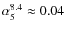 $\alpha_{5}^{8.4}\approx 0.04$