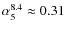 $\alpha_{5}^{8.4}\approx 0.31$