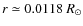 $r\simeq 0.0118~R_{\odot}$