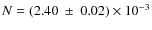 $N=(2.40~\pm~0.02)\times 10^{-3}$