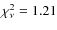 $\chi^2_{\nu}=1.21$