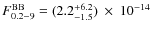 $F^{\rm BB}_{\rm {0.2-9}}=(2.2_{-1.5}^{+6.2})~\times~10^{-14}$
