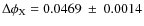 $\Delta \phi_{\rm X}=0.0469 ~\pm~ 0.0014$