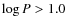 $\log P > 1.0$