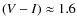 $(V-I) \approx 1.6$