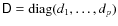 $\tens{D}={\rm diag}(d_1,\ldots,d_p)$