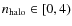 $n_{\rm halo}\in [0,4)$