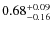 $\rm0.68_{-0.16}^{+0.09}$