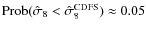 ${\rm Prob}(\hat{\sigma}_8<\hat{\sigma}_8^{\rm CDFS})\approx 0.05$