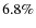 $6.8\%$