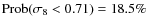 ${\rm Prob}(\sigma_8<0.71) = 18.5\%$