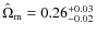 $\hat\Omega_{\rm m} = 0.26^{+0.03}_{-0.02}$